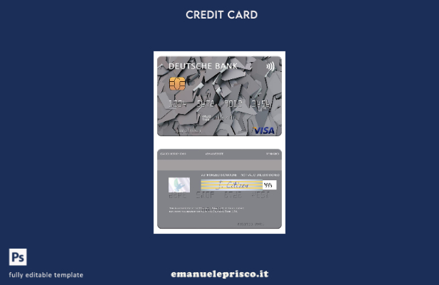 modello di carta visto Deutsche Bank USA in stile verificato